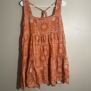 Orange Paisley Mini Dress